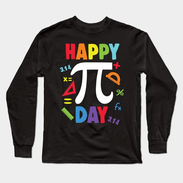 3.14 happy PI Day Pie Day Pi Symbol For Math Lovers and Kids Long Sleeve T-Shirt by Uniqueify